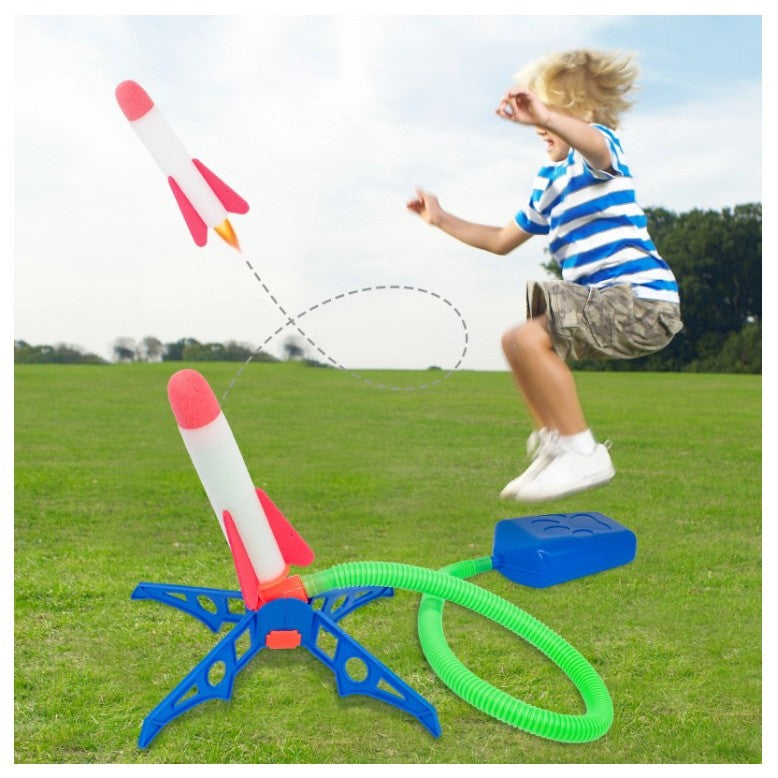 Jucarie pentru copii, lansator rachete cu piciorul, un lansator, 3 rachete, fara lumina - vivimall.ro