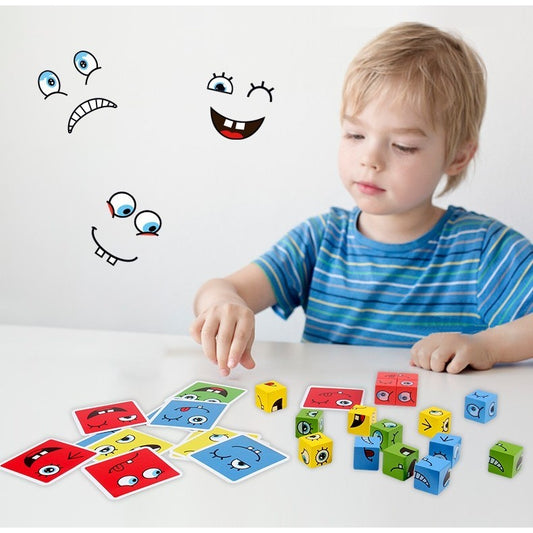 Cub educativ din lemn Montessori 64 carti | LearnCube - vivimall.ro