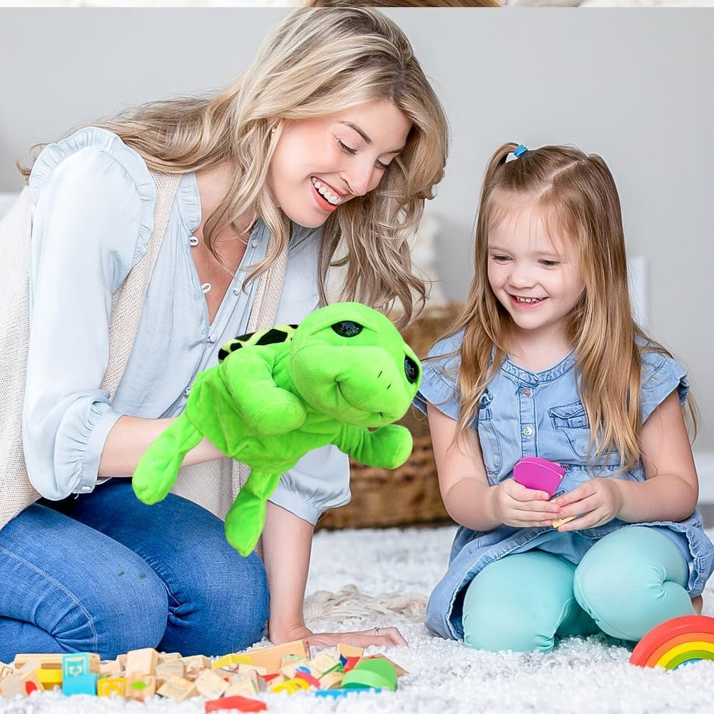 Papusa de Mana pentru Teatru de Papusi, Flippy, din Plus, 25 x 10 x 8 cm, Model Broasca, Verde - vivimall.ro