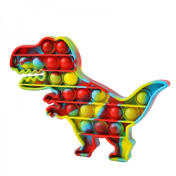 Jucarie Pop it Now & Flip it, Push Bubble Dinozaur Multicolor Model 5 - vivimall.ro