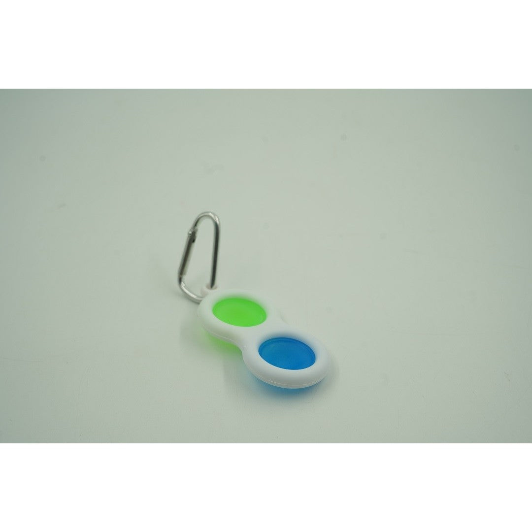 Jucarie Senzoriala Antistres, Simple Dimple, Breloc 2 Bulinute, Alb - vivimall.ro