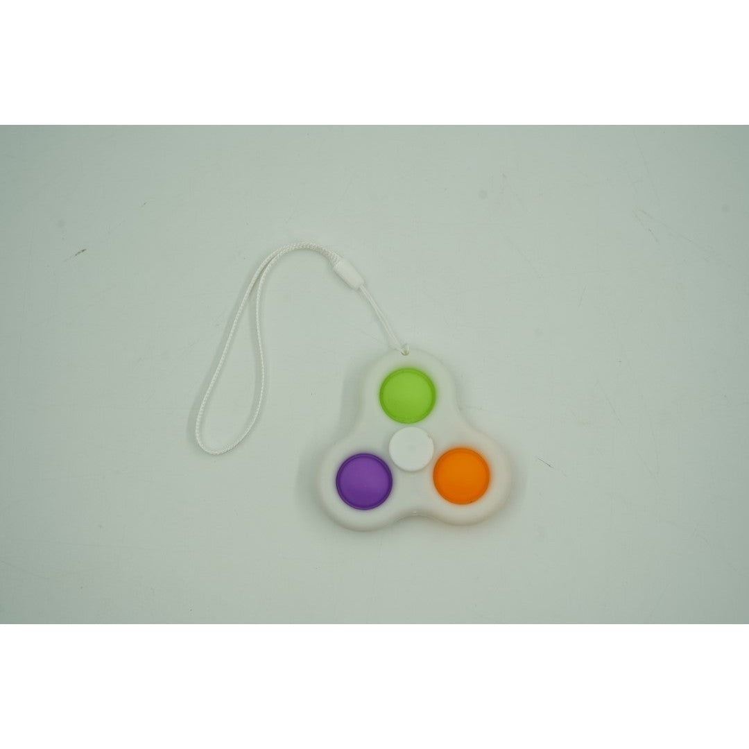 Jucarie senzoriala spinner Flippy- Fidget Toy, Simple Dimple, 7 cm, Alb/Multicolor - vivimall.ro