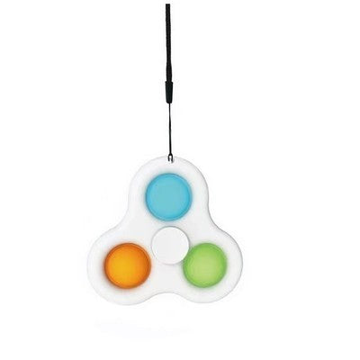 Jucarie senzoriala spinner Flippy- Fidget Toy, Simple Dimple, 7 cm, Alb/Multicolor - vivimall.ro