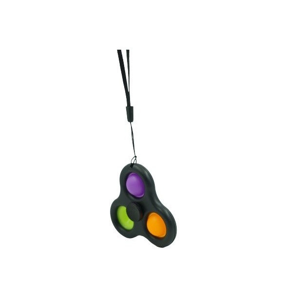 Jucarie senzoriala spinner Flippy- Fidget Toy, Simple Dimple, 7 cm, Negru/Multicolor - vivimall.ro