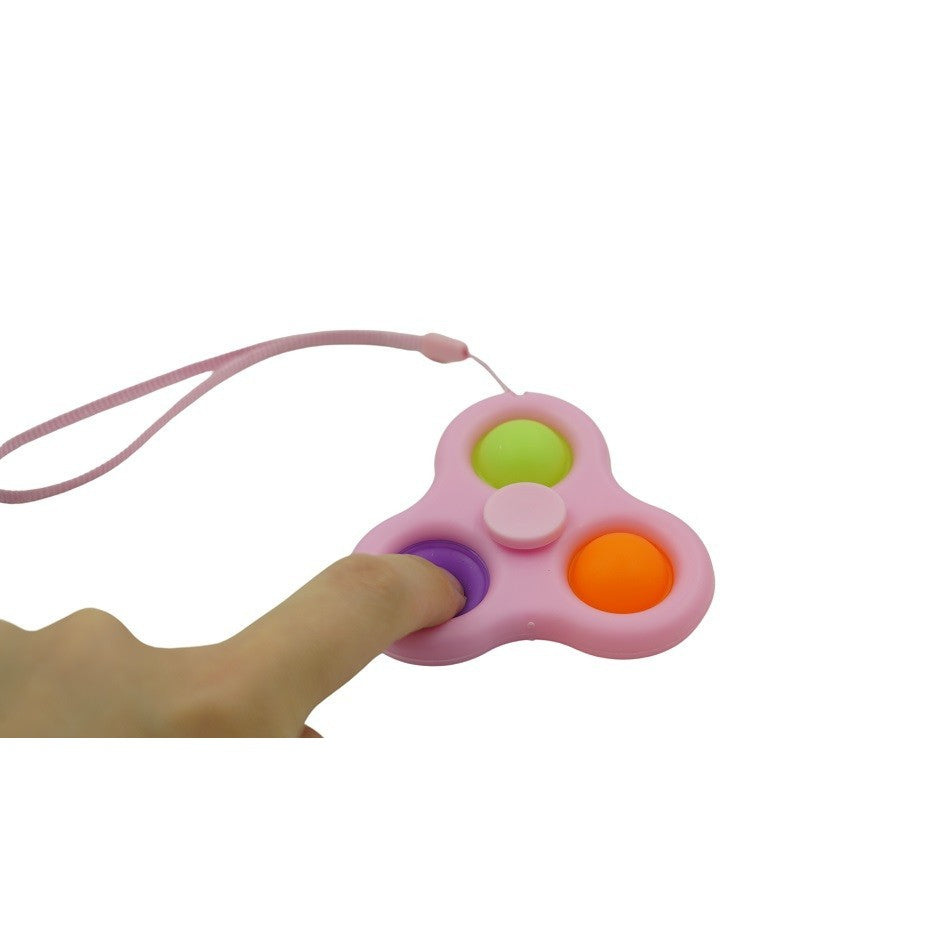Jucarie senzoriala spinner Flippy- Fidget Toy, Simple Dimple, 7 cm, Roz/Multicolor - vivimall.ro