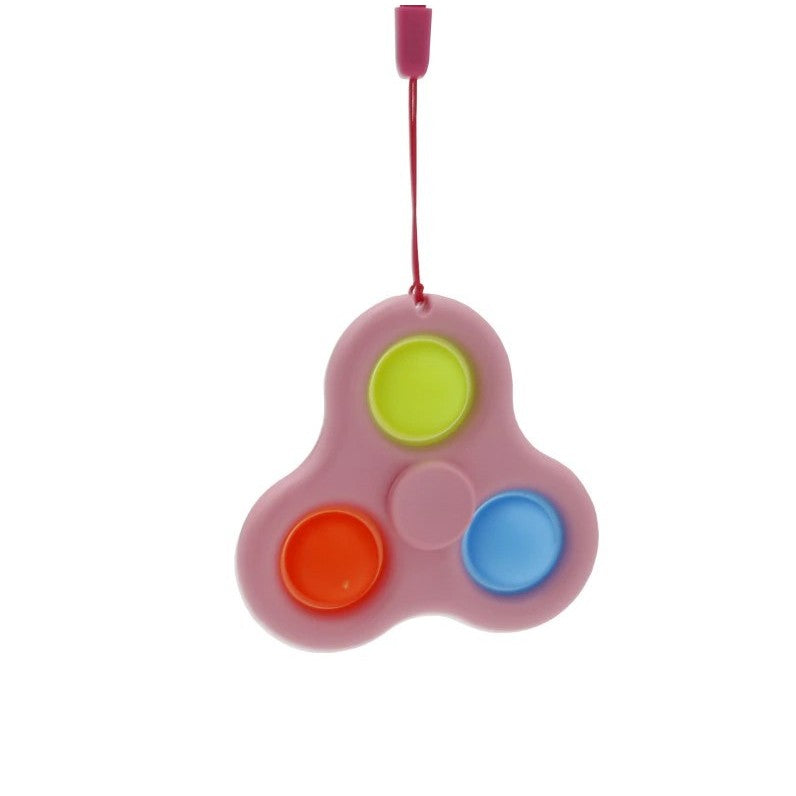 Jucarie senzoriala spinner Flippy- Fidget Toy, Simple Dimple, 7 cm, Roz/Multicolor - vivimall.ro