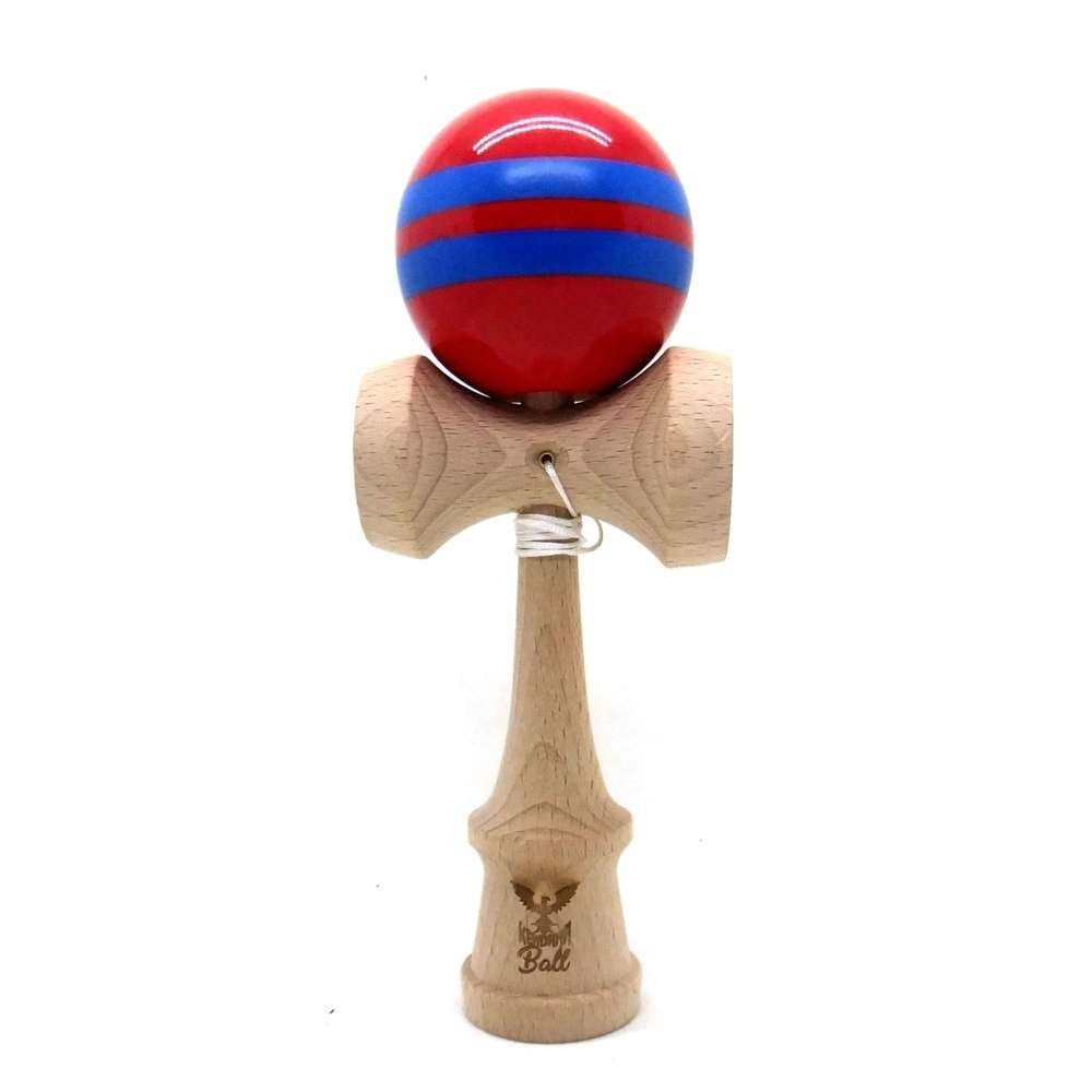 Kendama Ball Originala Rosie Cu Doua Dungi Albastre - vivimall.ro