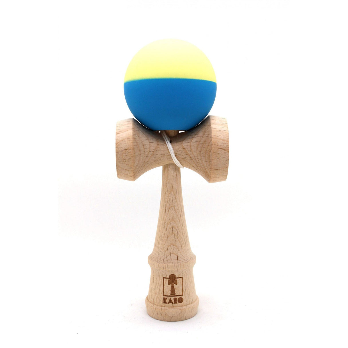 Kendama Karo Grip Half Lemn Fag Galben Albastru - vivimall.ro