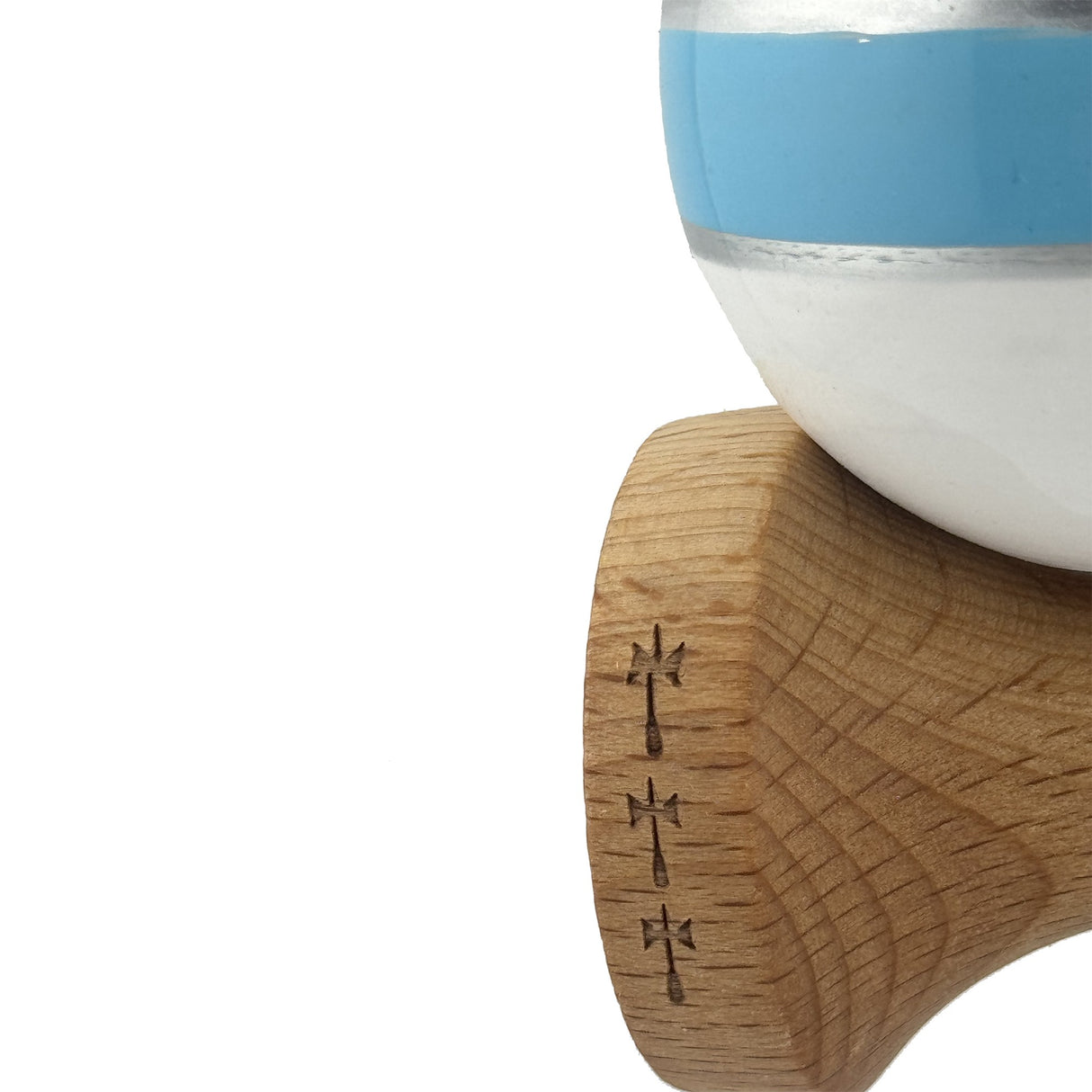 Kendama Originala X - ROYAL , Profesionala, Vivimall, din Lemn, 18 cm, Albastru-Gold - vivimall.ro