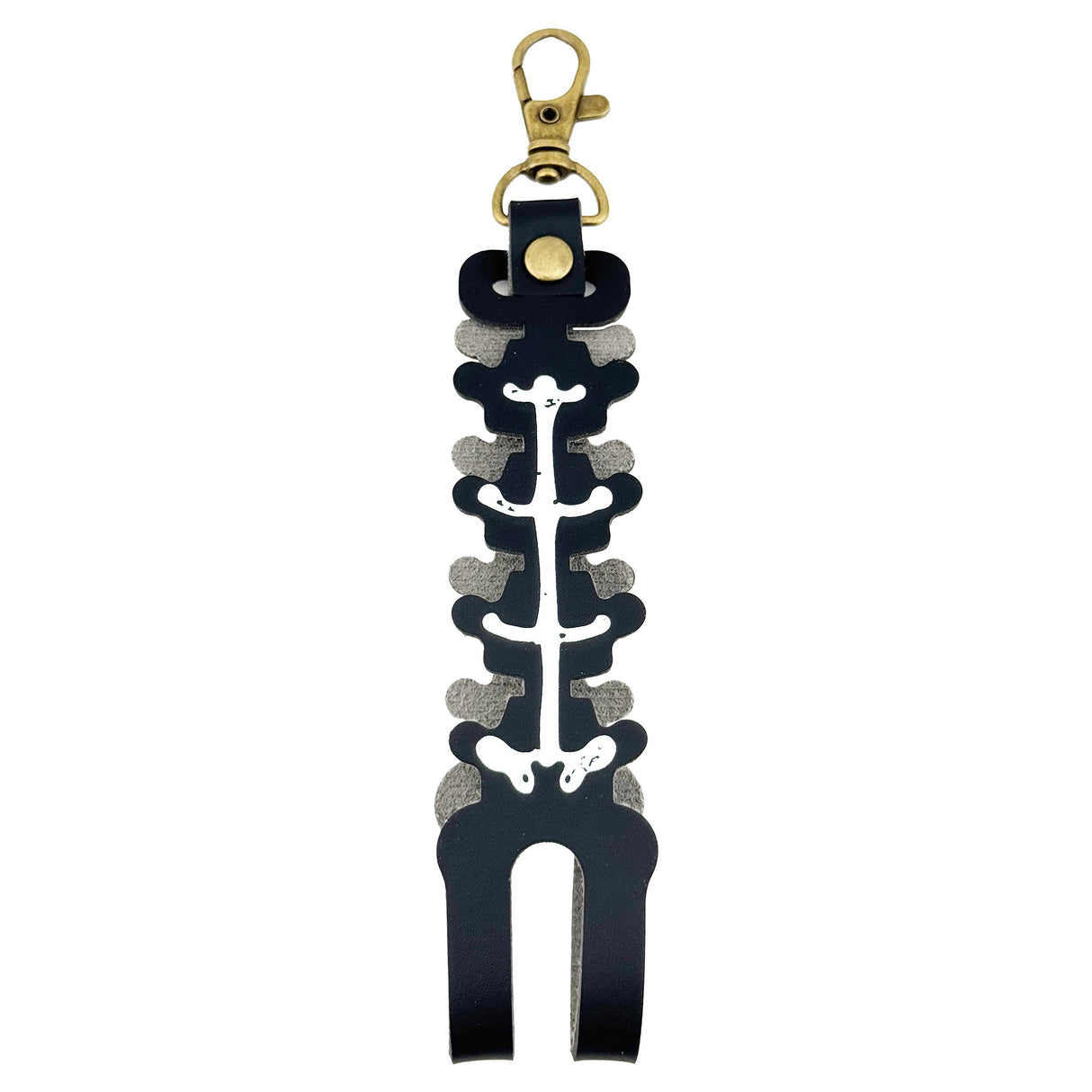 Husa pentru Kendama, Flippy, tip Pandativ/Breloc, Imprimeu Skull, din Piele Ecologica, 26 x 3.2 cm, Negru