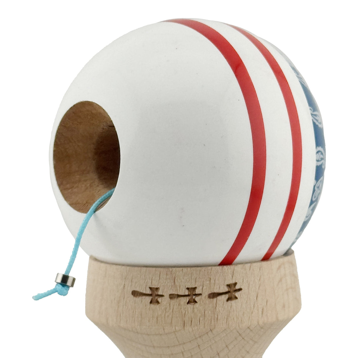 Kendama Originala X - Chicanos, Super Sticky, V3 King Size Cup, Gaura in Baza, Profesionala, Vivimall, din Lemn, 18 cm, Albastru - vivimall.ro