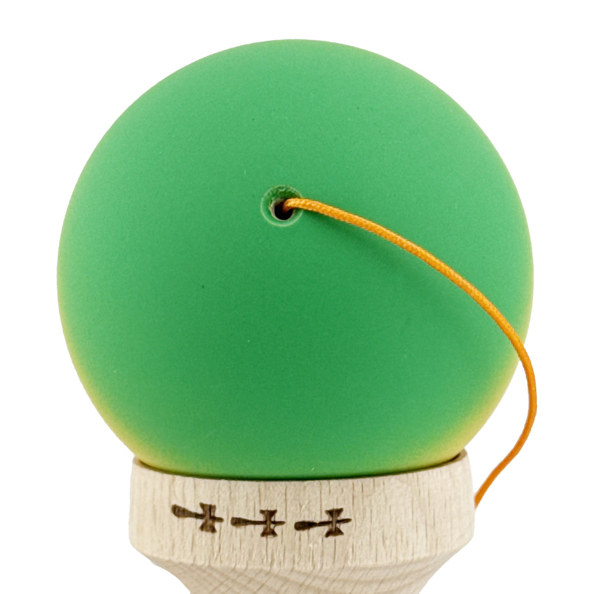 Kendama X Originala, Profesionala, Flippy, Big Cups V2, Rubber Grip cu Cupe Mari, Rulment Metalic cu Ata 55 cm, Verde/Galben/Rosu - vivimall.ro