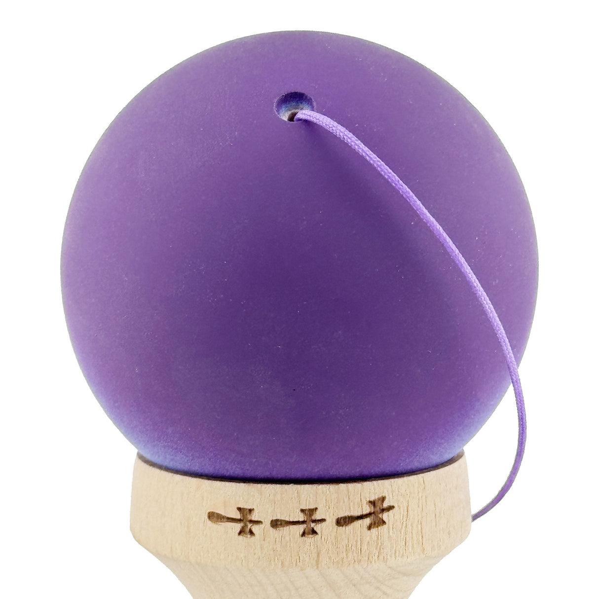 Kendama X Originala, Profesionala, Flippy, Big Cups V2, Rubber Grip cu Cupe Mari, Rulment Metalic cu Ata 55 cm, Violet/Albastru - vivimall.ro