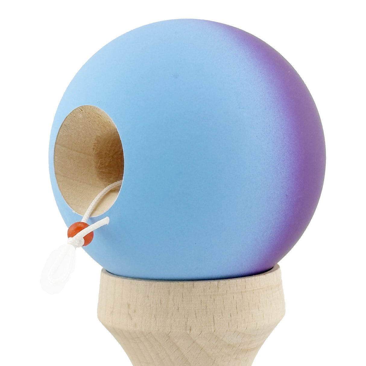 Kendama X Originala, Profesionala, Vivimall, Big Cups V2, Rubber Grip cu Cupe Mari, Rulment Metalic cu Ata 55 cm, Gradient Mov/ Albastru - vivimall.ro