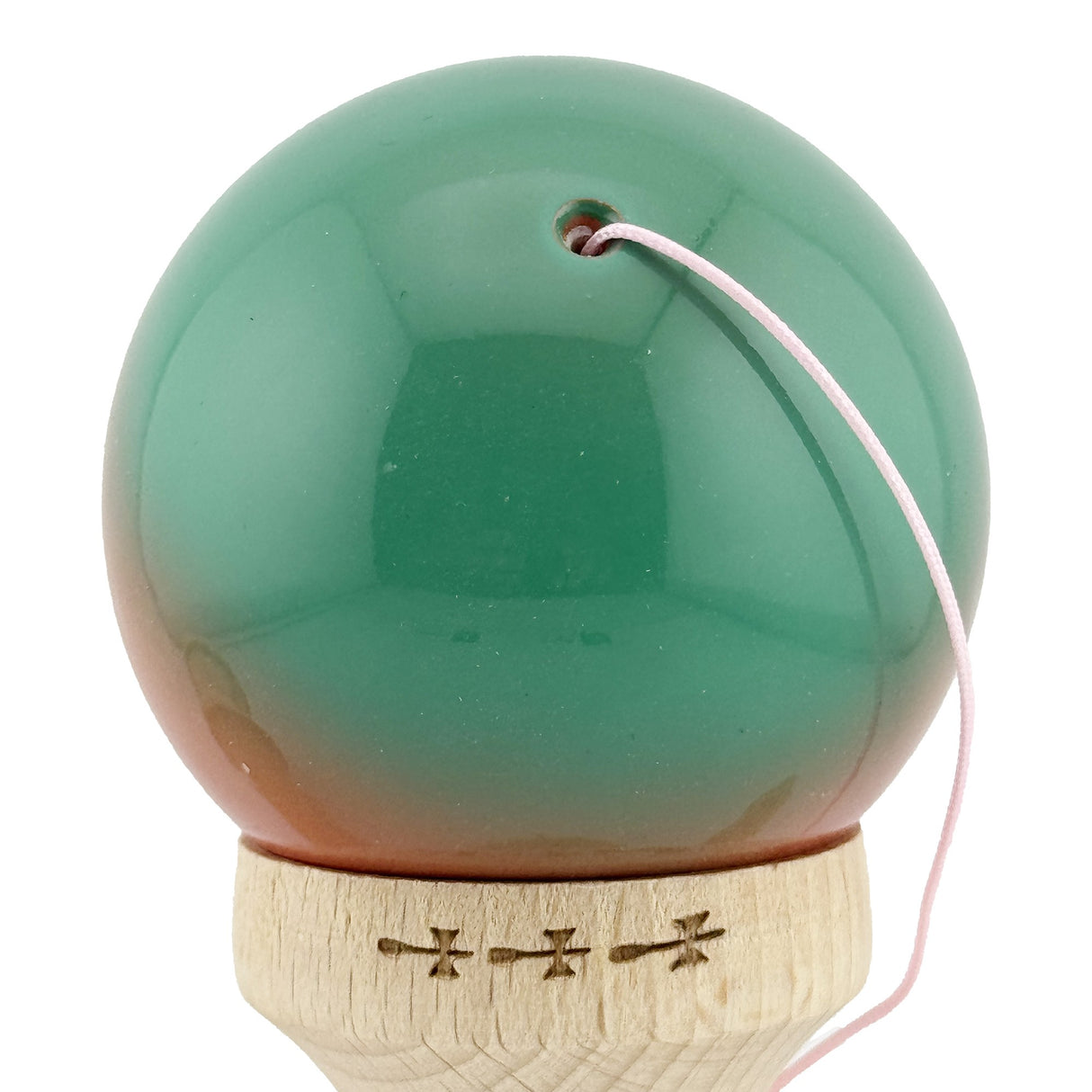 Kendama X Originala, Profesionala, Flippy, Big Cups V2, Super Sticky Cupe Mari, Rulment Metalic cu Ata 55 cm, Rosu/Verde - vivimall.ro