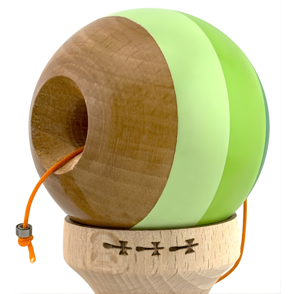 Kendama X Originala, Profesionala, Flippy, Big Cups V2, Super Sticky Legendary Cupe Mari, Rulment Metalic cu Ata 55 cm, Verde Mix - vivimall.ro