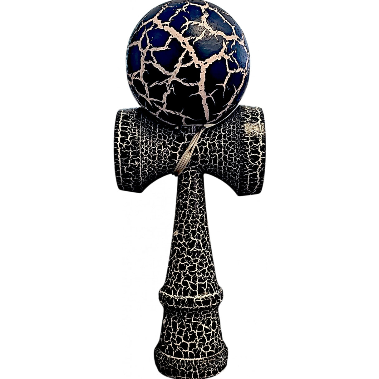 Kendama X Originala,  Profesionala, Flippy, Cracked, din Lemn, 18 cm,  Negru Alb
