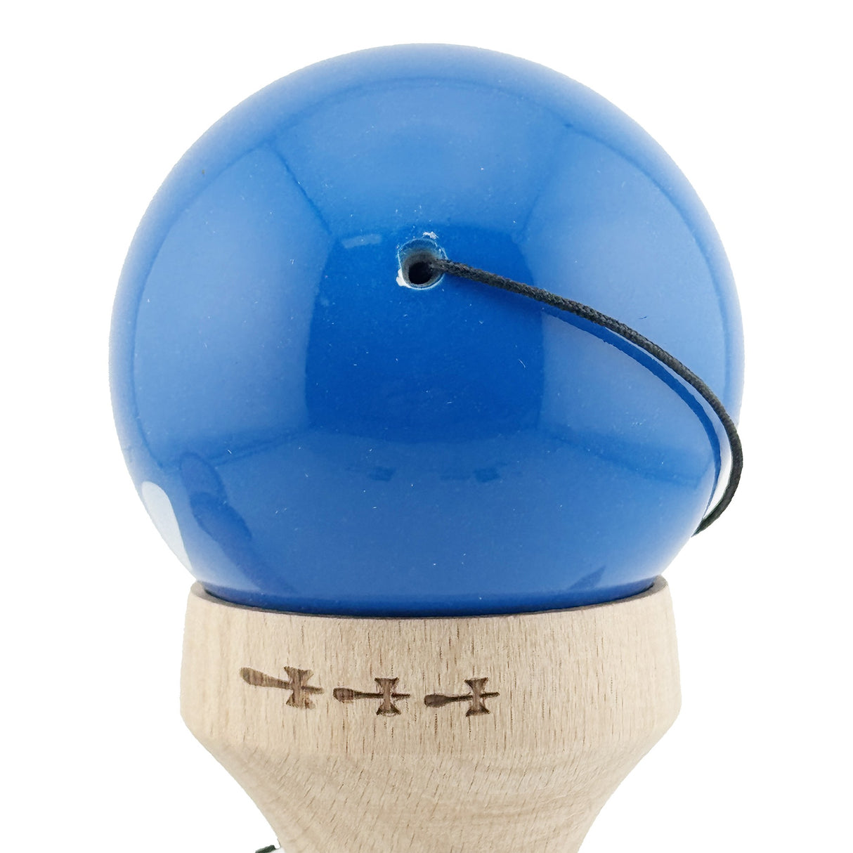 Kendama X Originala, Profesionala, Flippy, Crazy Smile, Super Sticky cu Cupe Mari KING SIZE V3, Gaura in Baza, Rulment Metalic, din lemn 18 cm, Ata 62/65 cm, Special Albastru - vivimall.ro