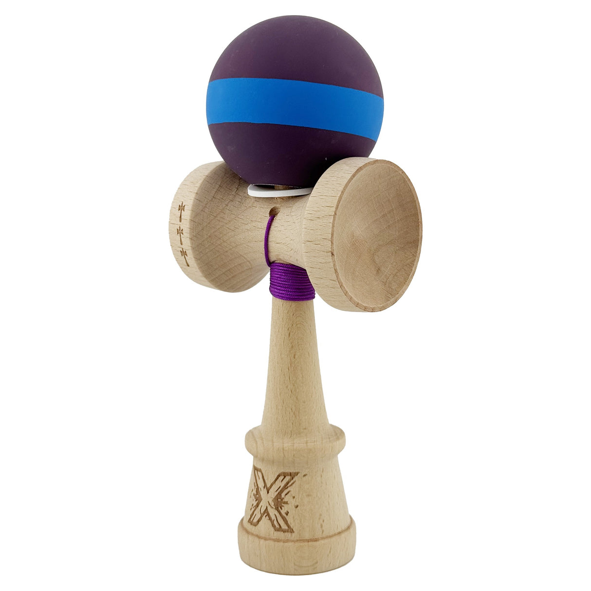 Kendama X Originala, Profesionala, Vivimall, Big Cups V3, Rubber Grip model mov/albastru/mov - vivimall.ro