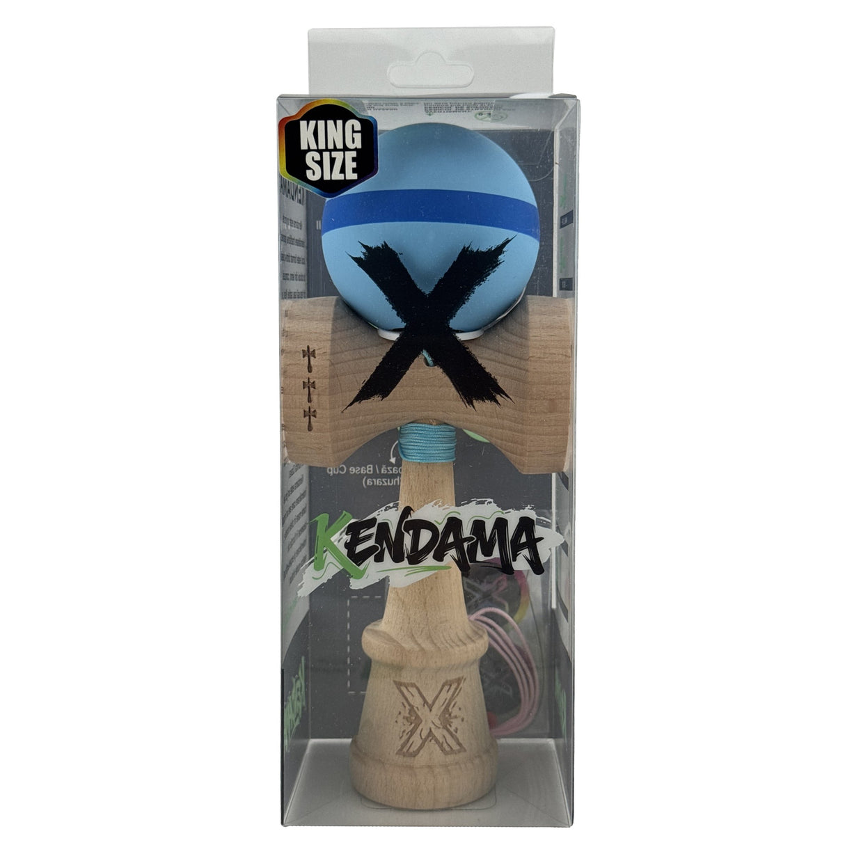 Kendama X Originala, Profesionala, Vivimall, Big Cups V3, Rubber Grip model bleu/albastru/bleu - vivimall.ro