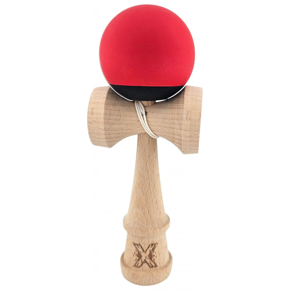 Kendama X Originala, Profesionala, Vivimall, din Lemn, 18 cm, Rubber Grip, Portocaliu/Albastru inchis
