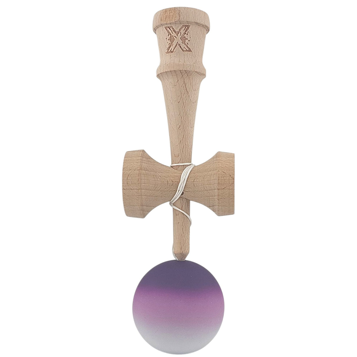 Kendama X Originala, Profesionala, Flippy, din Lemn, Rubber Grip, 18 cm, Negru/Maro/Alb