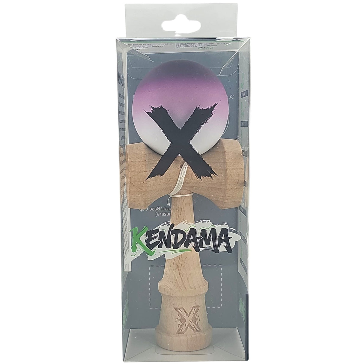 Kendama X Originala, Profesionala, Flippy, din Lemn, Rubber Grip, 18 cm, Negru/Maro/Alb