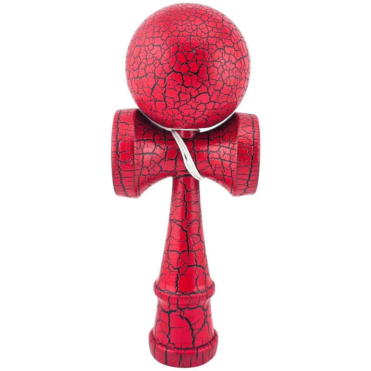 Kendama X Originala, Profesionala, Flippy, Kendama Cracked, din Lemn, 18 cm, Rosu/Negru - vivimall.ro