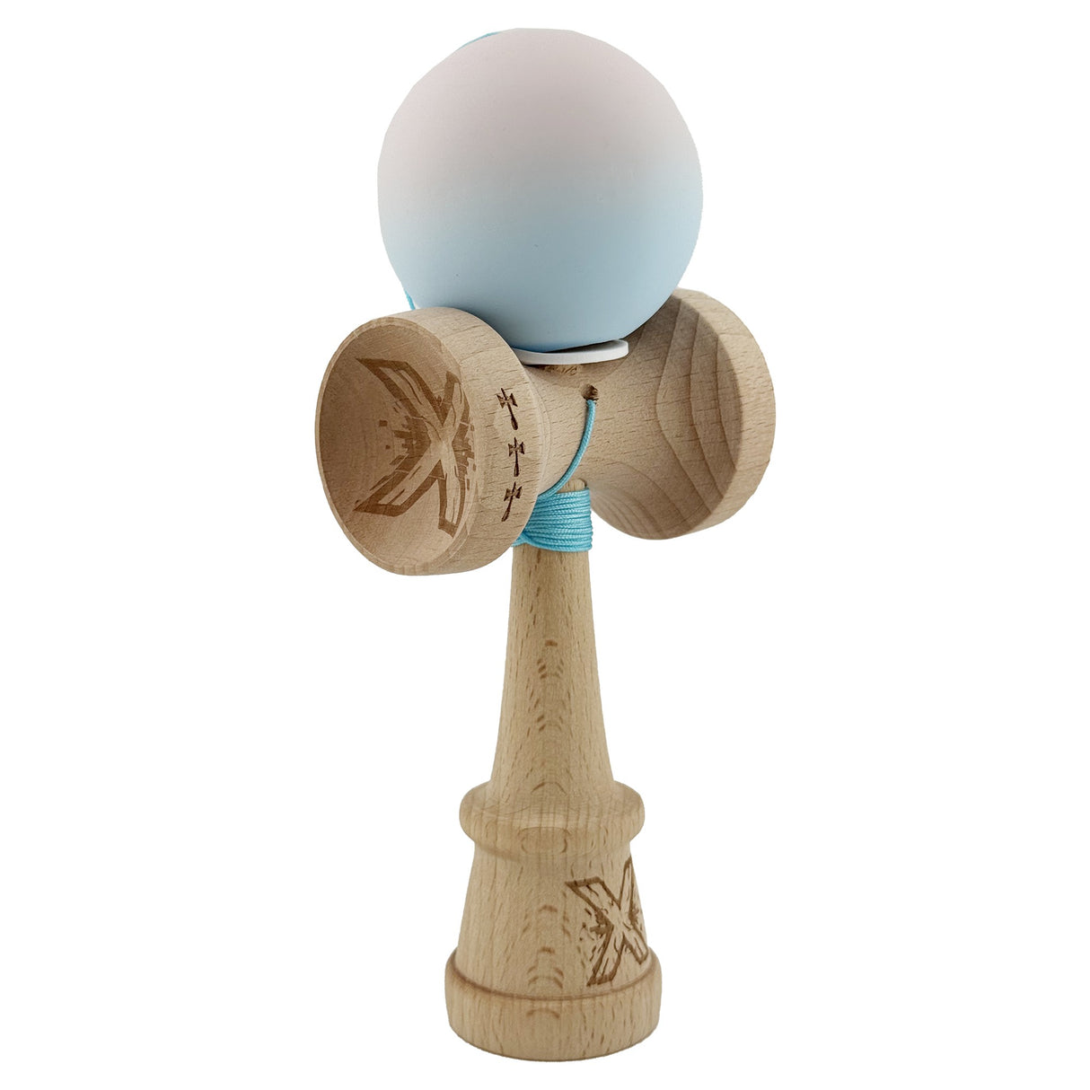 Kendama X Originala, Profesionala, Vivimall, Big Cups V3, Rubber Grip model lila/turcoaz - vivimall.ro
