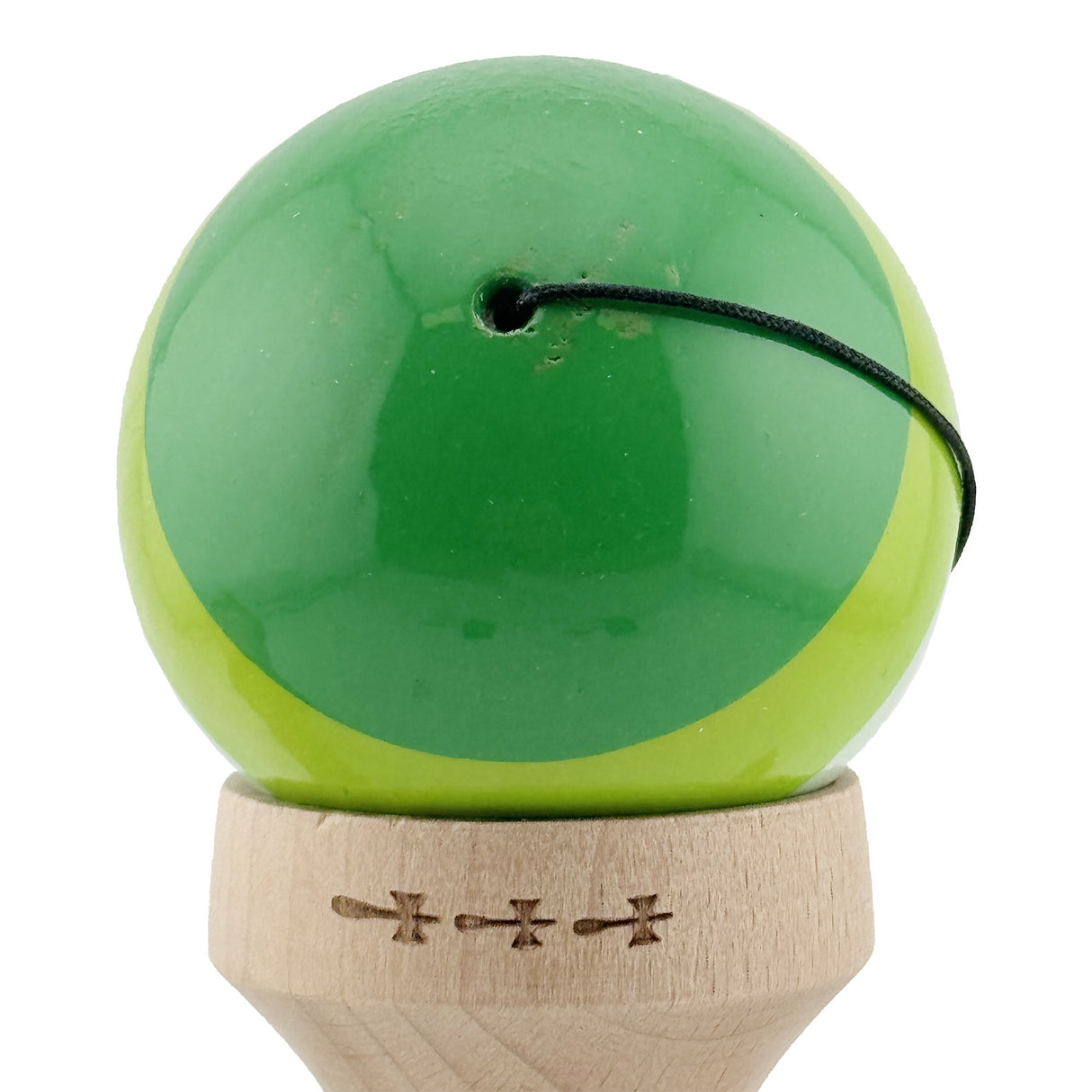 Kendama X Originala, Profesionala, Flippy, Super Sticky cu Cupe Mari KING SIZE V3, Gaura in Baza, Rulment Metalic, din lemn 18 cm, Ata 62/65 cm, Special Verde degrade - vivimall.ro