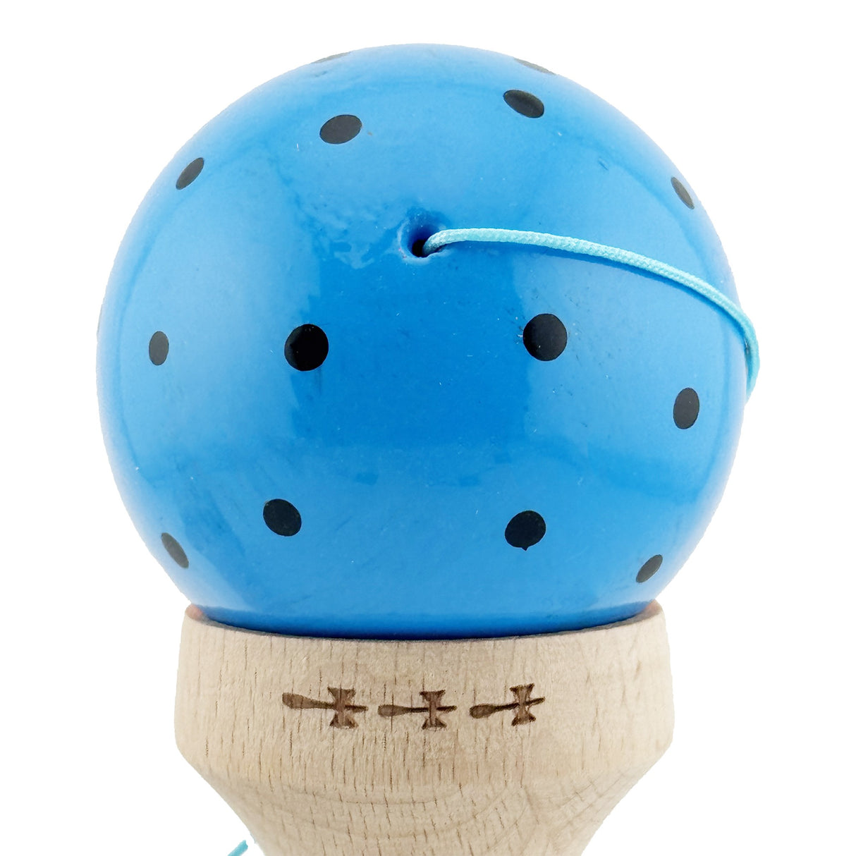 Kendama X Originala, Profesionala, Flippy, Super Sticky cu Cupe Mari KING SIZE V3, Gaura in Baza, Rulment Metalic, din lemn 18 cm, Ata 62/65 cm, Special Albastru/Portocaliu - vivimall.ro