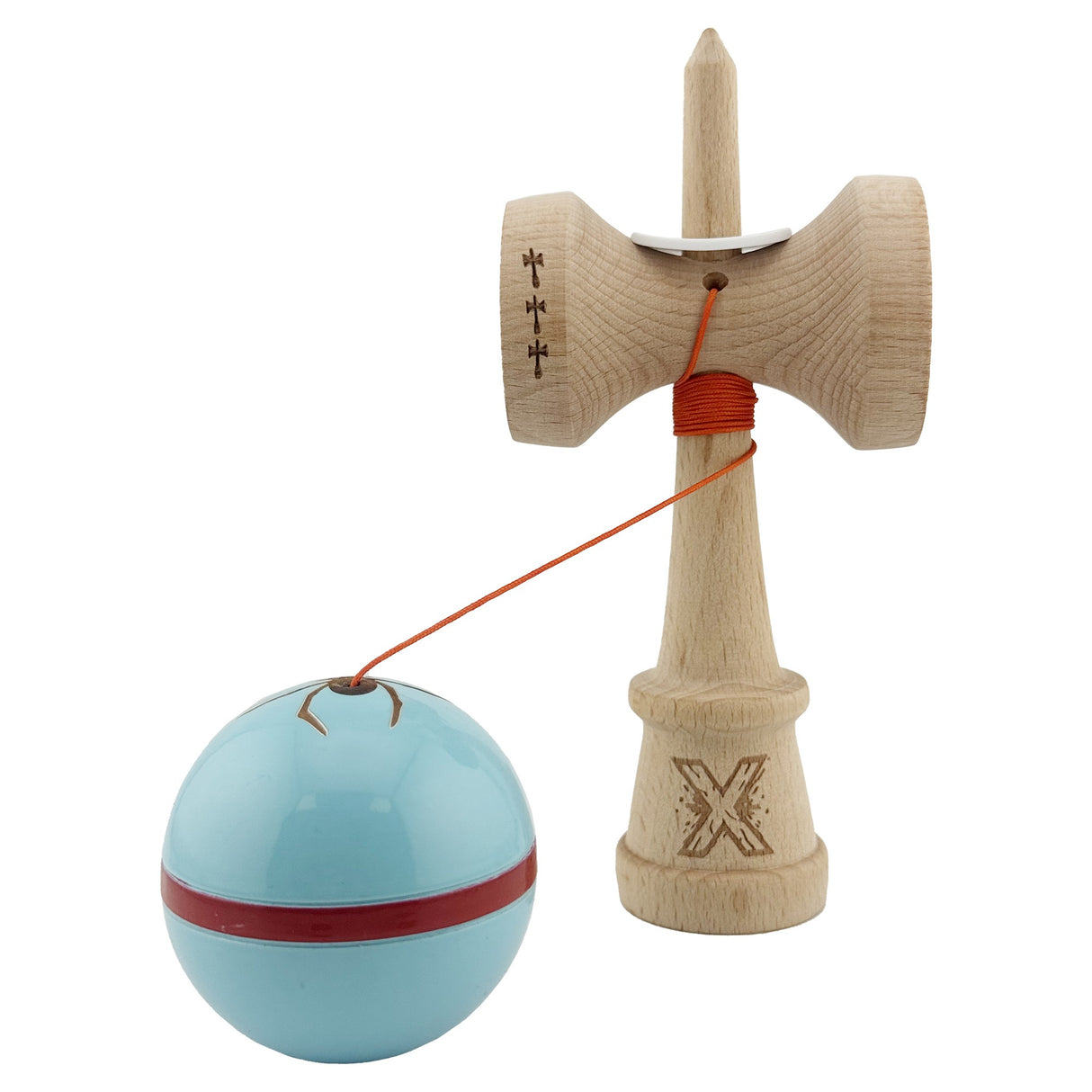 Kendama Originala X - Silken, Super Sticky, V3 King Size Cup, Gaura in Baza, Profesionala, Vivimall, din Lemn, 18 cm, Blue - vivimall.ro