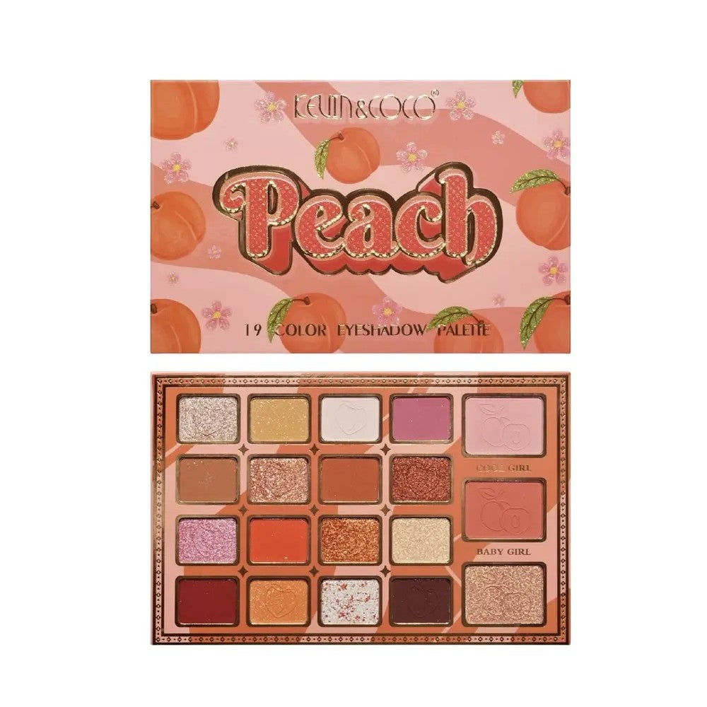 Palete De Machiaj, Kevin & Coco, Peach, Fard De Pleoape, 19 Culori, 19X13X1.5 Cm - vivimall.ro