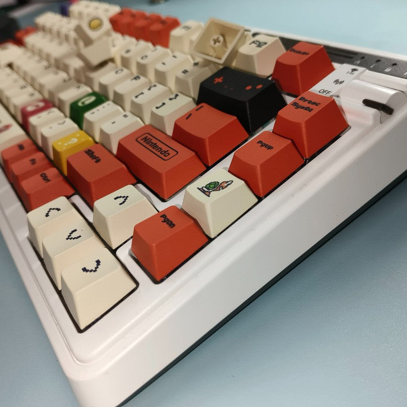 Kit Taste Super Mario, Vivimall, PBT Keycaps, Compatibil cu 99% dintre Tastaturile Mecanice, 124 Taste, Multicolor - vivimall.ro