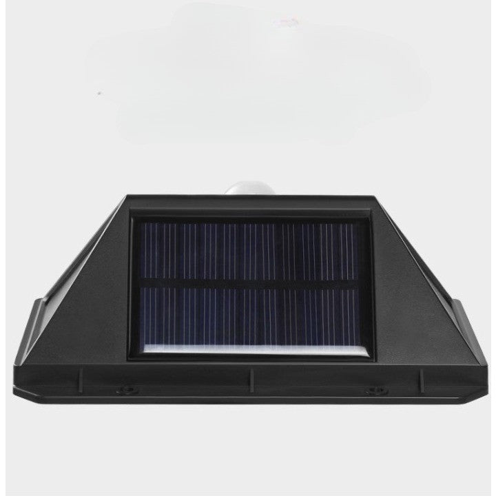 Lampa cu incarcare solara pentru exterior, 100 LED cu distanta de inductie, montaj pe perete, fara cabluri, cu 4 fete, Vivimall