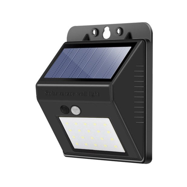 Lampa cu incarcare solara si senzor de miscare pentru exterior, 20 LED cu distanta de inductie, montaj pe perete, fara cabluri, Vivimall