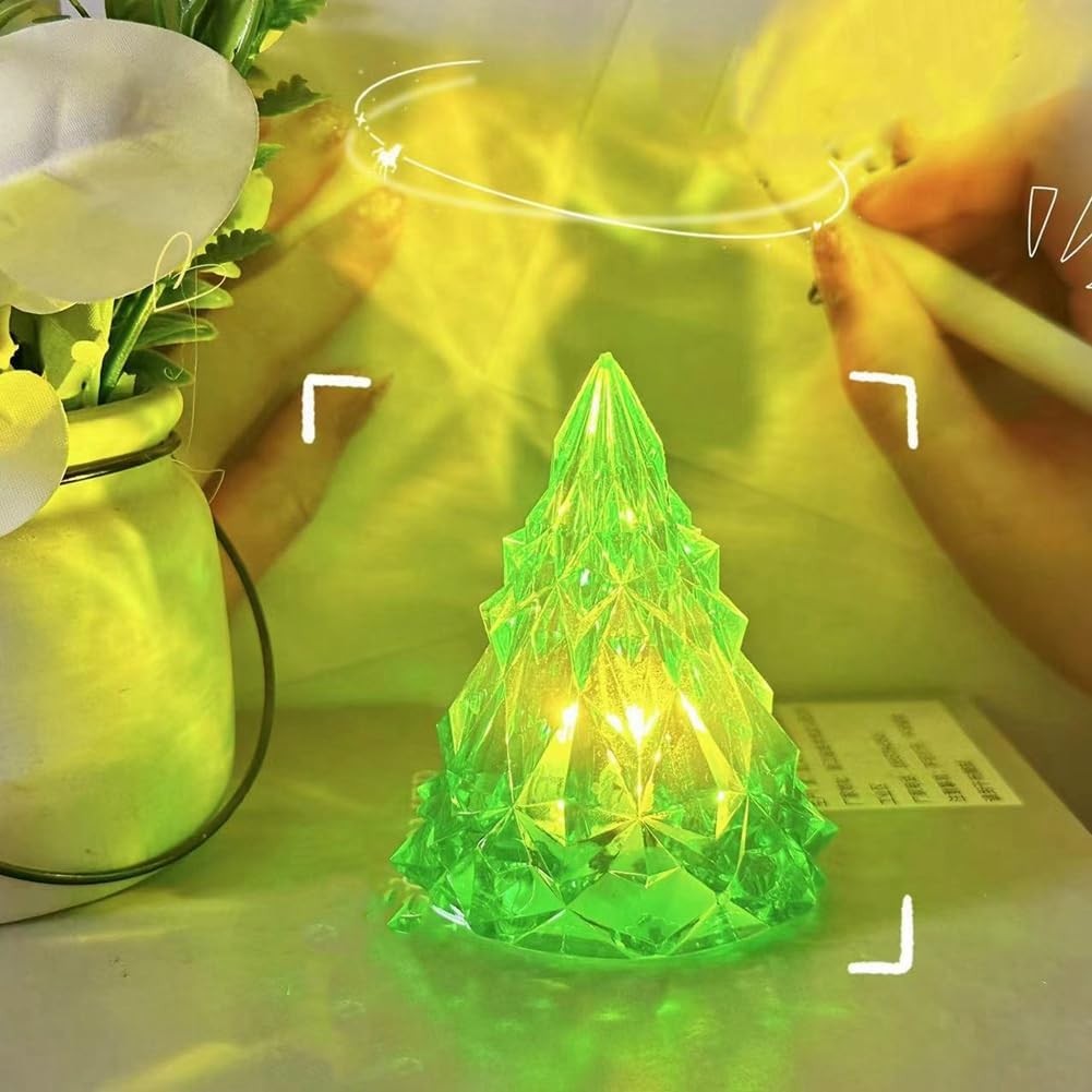 Lampa de Veghe, Vivimall, Model IceBerg, Lumina Calda, cu Baterii, Verde, 6.5x8 cm