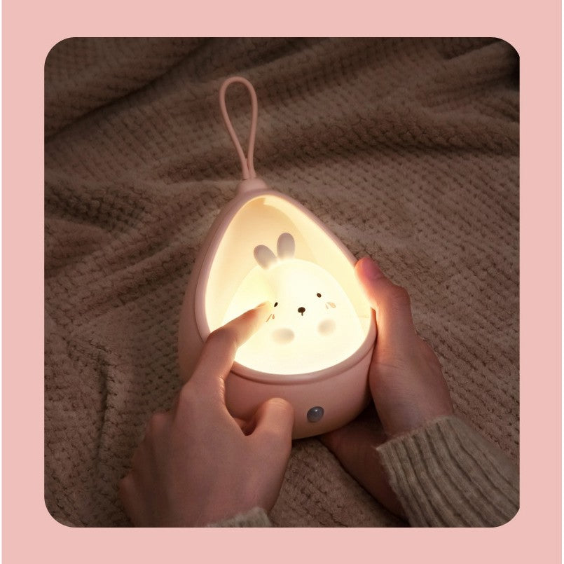 Lampa De Veghe Portabila Cu 2 Moduri De Functionare Silicon Non-Toxic, Reincarcabila Usb, Senzor Miscare, Pisicuta