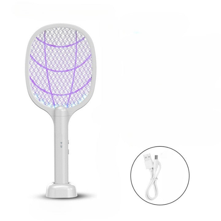 Lampa Electrica Impotriva Tantarilor, Vivimall, 42.5 x 18 x 7.5 cm, Reincarcabila cu Cablu USB Inclus, Plasa din Aluminum, Alb - vivimall.ro