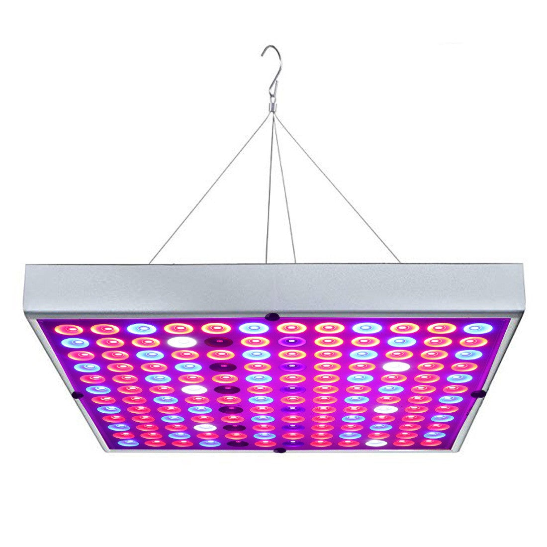 Lampa LED 45W Vivimall, pentru cresterea plantelor in interior, 225 de leduri, 165 leduri rosii, 60 albastre, 30 x 30 cm, multicolor
