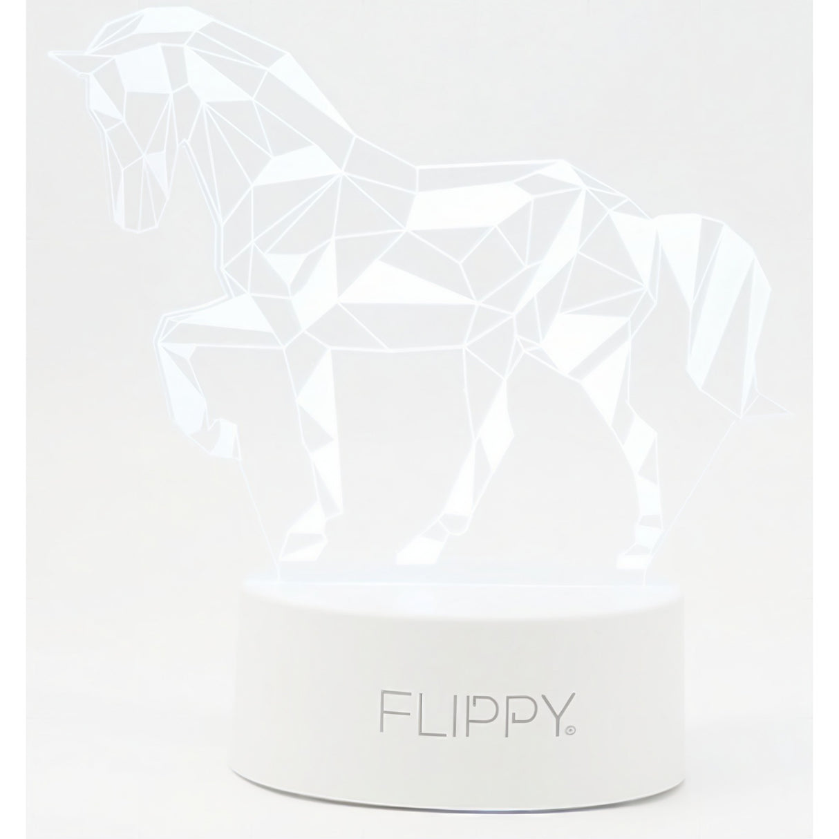 Lampa LED decorativa, Vivimall, 3D, Cal, cu telecomanda, doua moduri de alimentare USB si baterii, 20 cm inaltime, din material acril si lumina multicolora, alb - vivimall.ro