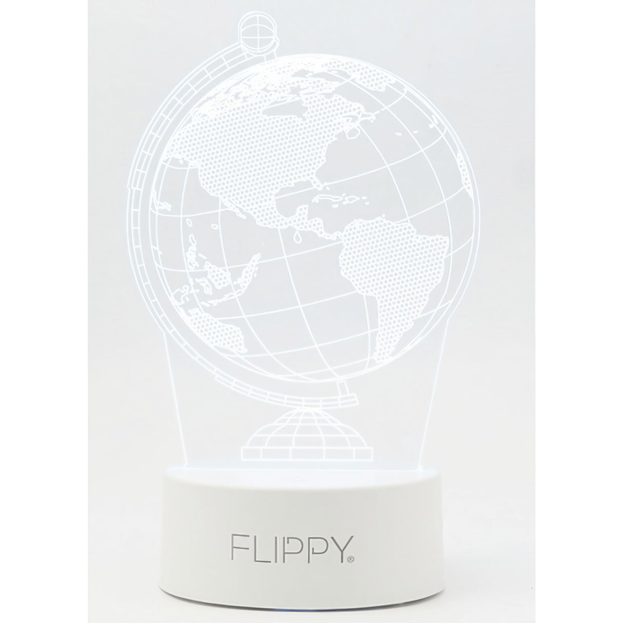 Lampa LED decorativa, Vivimall, 3D, Globul Pamantesc, doua moduri de alimentare USB si baterii, 20 cm inaltime, din material acril si lumina multicolora, alb - vivimall.ro