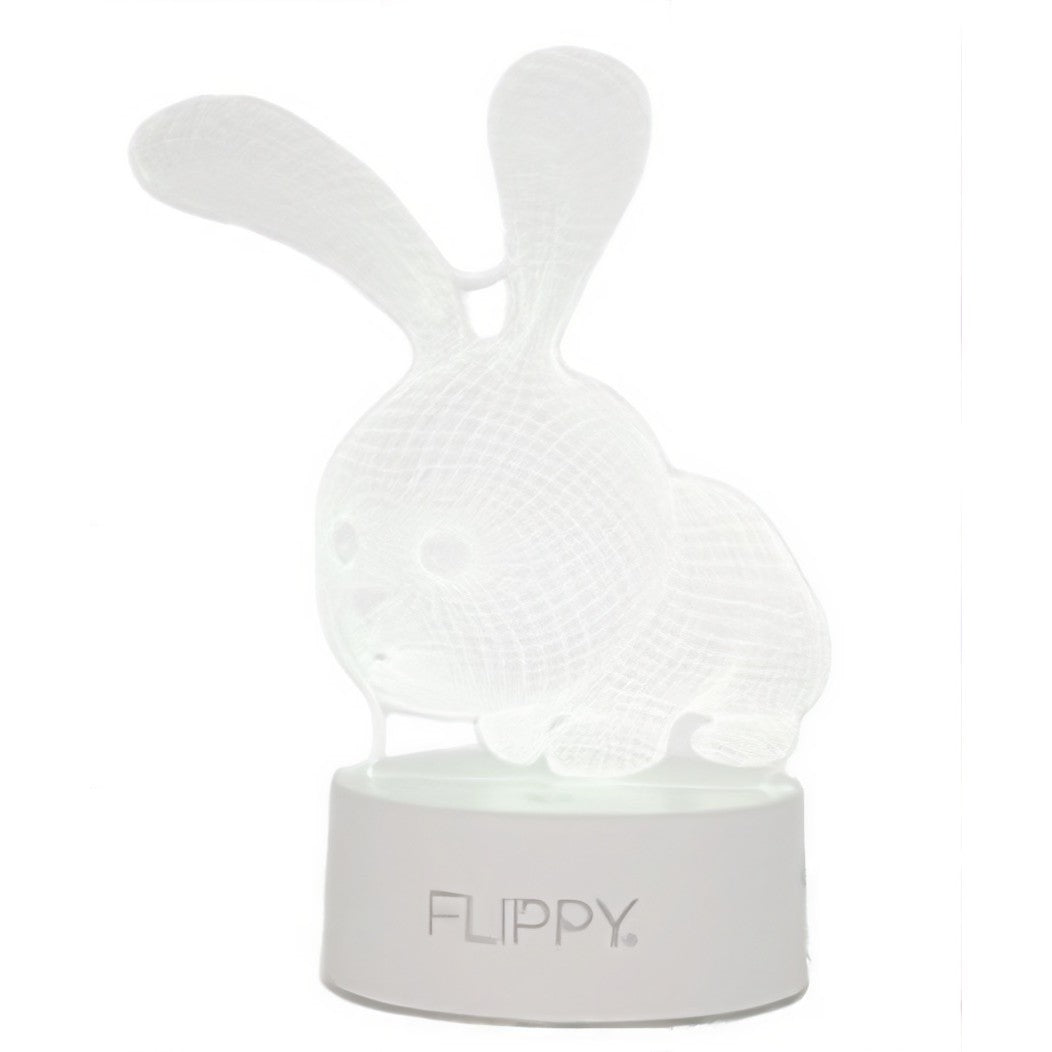 Lampa LED decorativa, Vivimall, 3D, Iepure, cu USB si baterii, 20 cm inaltime, din material acril, lumina multicolora si telecomanda inclusa, alb - vivimall.ro