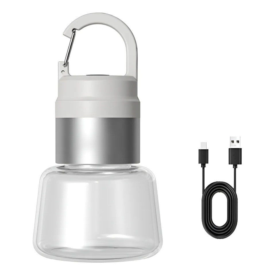 Lampa Portabila, Flippy, de Voiaj/Camping, Incarcare USB, IPX5, LED RGB, din ABS, 300 mAh, 10 x 5.5 x 5.5 cm, Alb