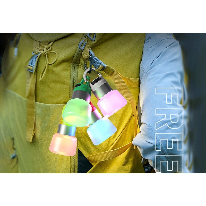 Lampa Portabila, Flippy, de Voiaj/Camping, Incarcare USB, IPX5, LED RGB, din ABS, 300 mAh, 10 x 5.5 x 5.5 cm, Galben