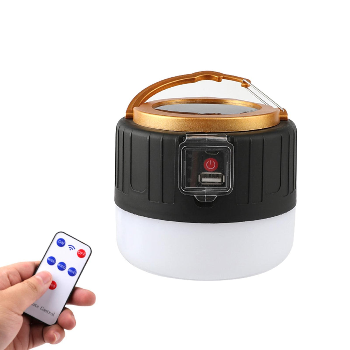 Lampa Portabila, Vivimall, Incarcare Solara + USB, Afisaj Inteligent al Bateriei, Raza de Actiune 32 mp, 6x9x11 cm, 3 Moduri, Negru - vivimall.ro