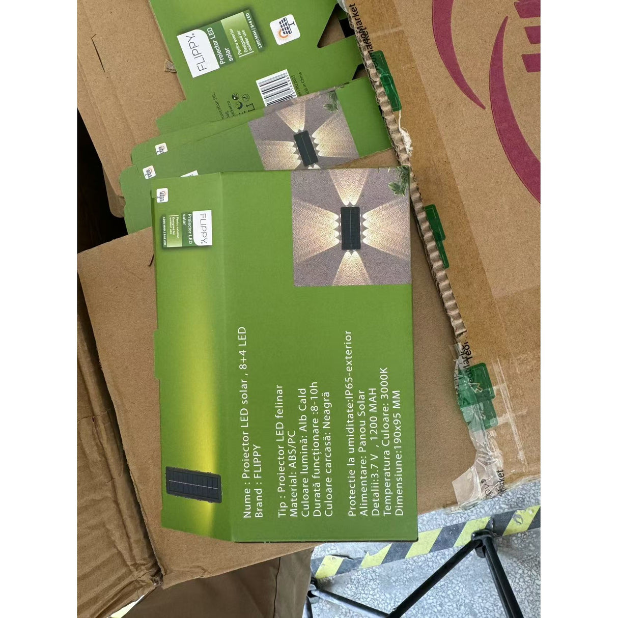 Lampa Solara, Vivimall, 8+4 LED, Lumina Calda, din ABS+PC, 19 x 9.5 cm, IP65, Negru