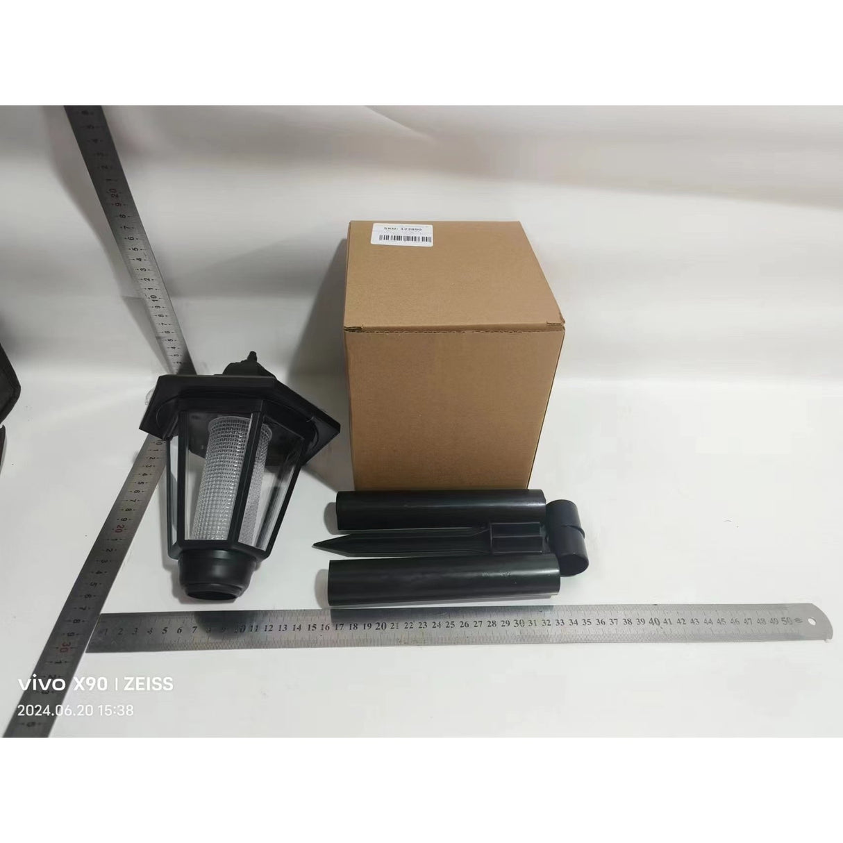 Lampa solara hexagonala de gradina Vivimall, Alb Cald