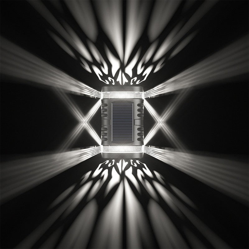 Lampa solara LED decorativa cu lumina bidirectionala Vivimall, IP65, 1.2V, 600mah, 15.1 x 9 x 6 cm, material ABS, alb rece - vivimall.ro