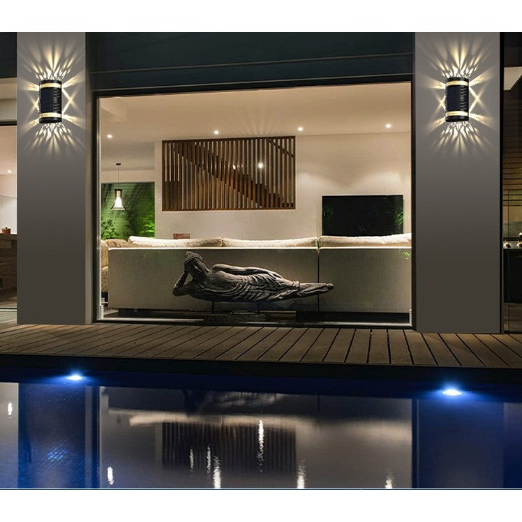 Lampa solara LED decorativa cu lumina bidirectionala Vivimall, IP65, 1.2V, 600mah, 15.1 x 9 x 6 cm, material ABS, alb rece - vivimall.ro